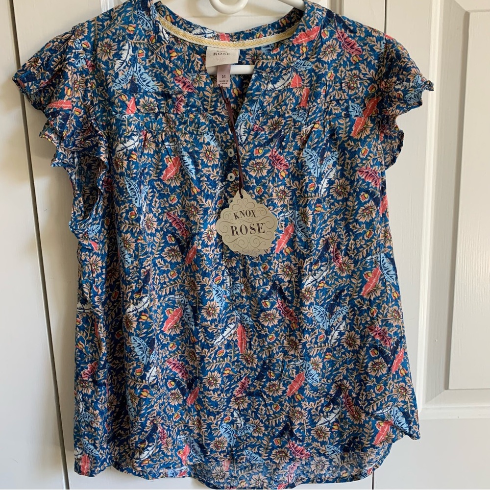 Knox Rose Flutter sleeve blouse Size M